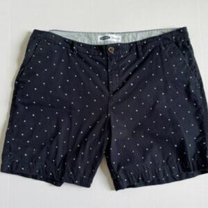 Old Navy Mid-Rise Shorts Navy Polka Dot Size 16, 7” Inseam